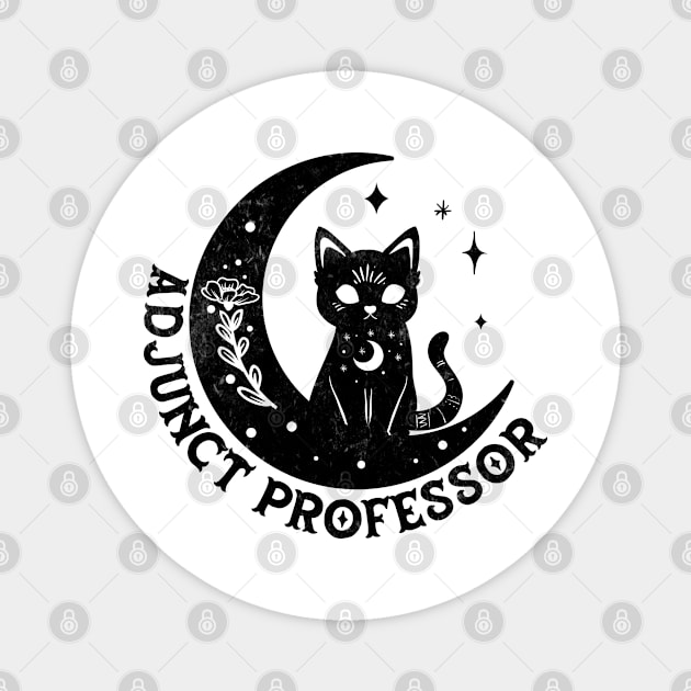 Adjunct Professor - Magical Cat On Moon Design Magnet by best-vibes-only